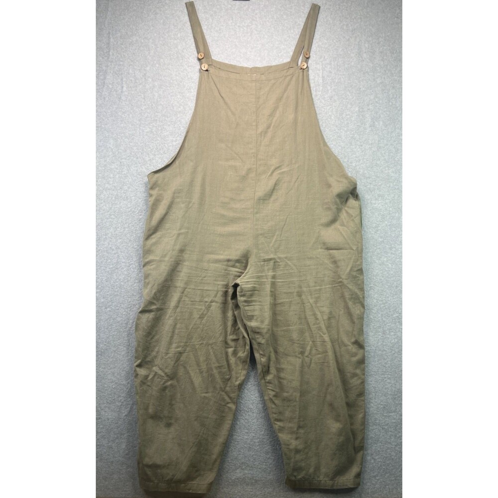 World Market Overalls One Size Green Crop Jumper Lagenlook Boho Farmhouse Beachy